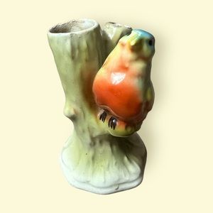 Vintage 1930's Ceramic Spill Vase Bird Design Czech Slovakia 55 5” x 3”